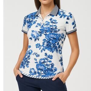 Ralph Lauren Polo Golf Blue Floral Performance Top size Small